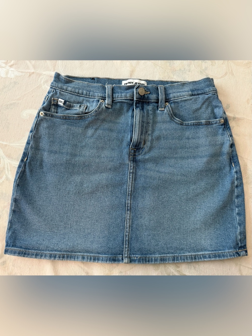 DKNY Light Blue Denim Mini Skirt